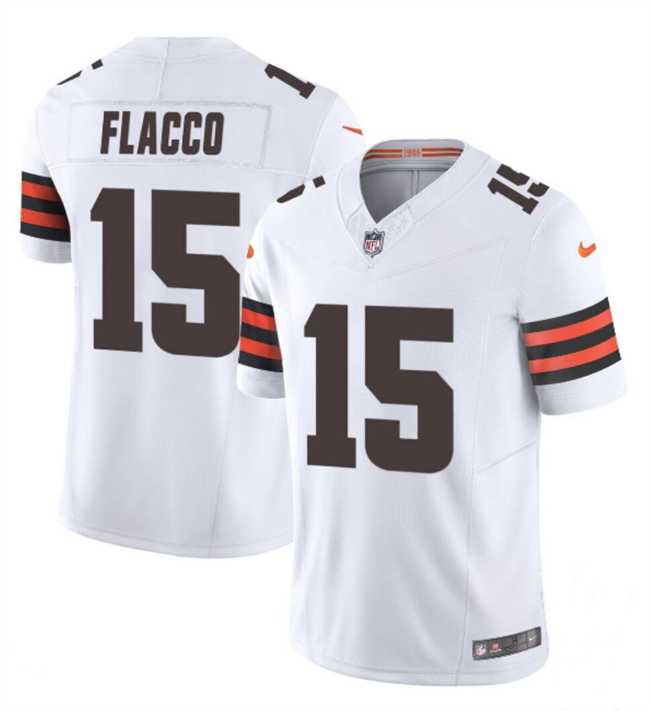 Men & Women & Youth Cleveland Browns #15 Joe Flacco White 2023 F.U.S.E. Vapor Limited Jersey